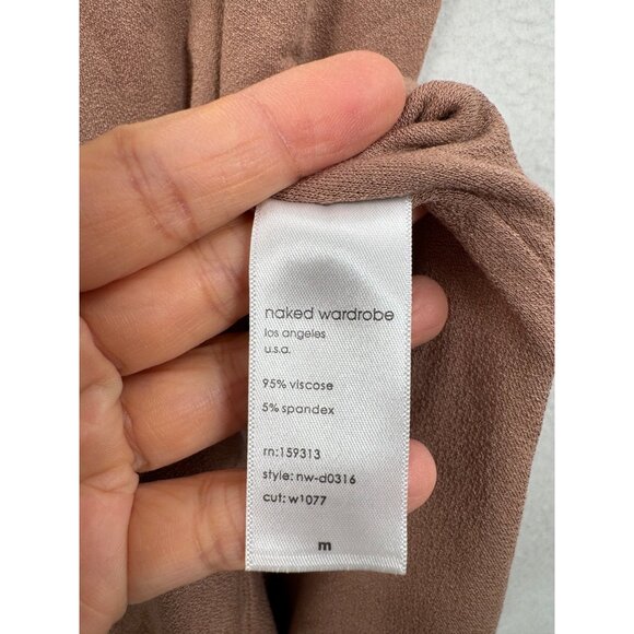 Naked Wardrobe Sculpt Midi Dress bodycon in coco sz M - Picture 7 of 8